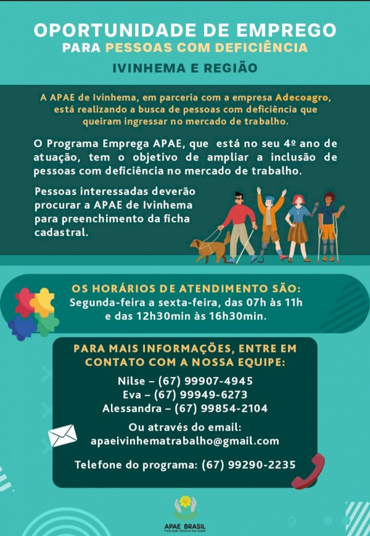APAE de Ivinhema abre oportunidades de emprego para pessoas com deficiência